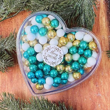 EinsSein Chocolate Christmas Heart Merry Christmas White Gold Green Santa Gift Secret Santa Gift Chocolate Balls Small Gifts for Christmas Santa Christmas