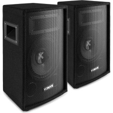 Vonyx SL8 PA Speaker Passive Set, 2 x 400 Watt Party Boxes Set, 8 Inch Passive, Disco, DJ Party Speaker with Handles, Speaker Boxes with Tophat - Black