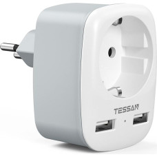 TESSAN Adapter Switzerland Germany, travel adapter Switzerland with 2 USB, socket adapter Switzerland, plug Switzerland, power adapter Switzerland, travel plug Switzerland, adapter Switzerland, type