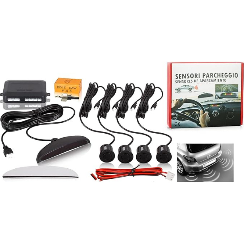 CARALL SP3234 4 belaidžių parkavimo jutiklių rinkinys su belaidžiu ekranu SB-323S-4