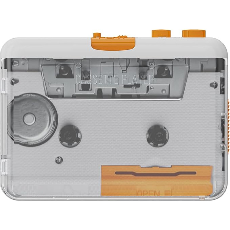 Nešiojamasis kasetinis magnetofonas Mono / dviejų kanalų USB kasetinis magnetofonas per USB konvertuoja kasetes į MP3 / CD keitiklį, suderinamas su nešiojamaisiais ir asmeniniais kompiuteriais su 3,5 mm ausinių lizdu, stereofoninio garso efektas.