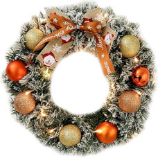 30 cm Christmas Door Decoration Wreath, Decorated with Beautiful Colourful Stripes and Christmas Tree Baubles, for Decoration of Christmas Parties, Can Be Used as Door Hanger, Table Decoration, Wall