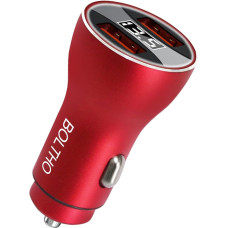 BOLTHO Car Charger (36W) Charger, Cigarette Lighter USB Adapter Dual QC3.0, All Metal Car Charger with LED Digital Voltmeter, 12 V/24 V Quick Charge Car Charger