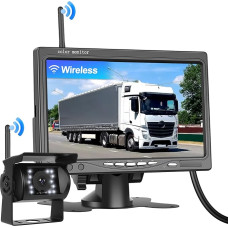 CAMECHO belaidė atbulinės eigos kamera, 7 colių TFT LCD monitorius ir parkavimo kamera IP68K vandeniui atspari automobilio atbulinės eigos kamera, 1080P HD naktinio matymo 120° plataus kampo, skirta
