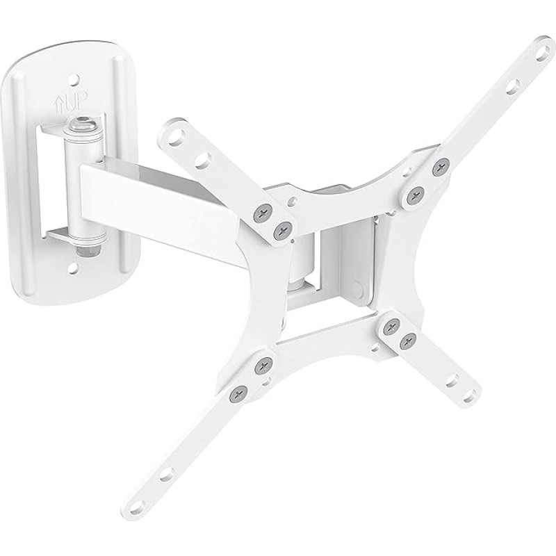 MAHARA Multi Position TV Wall Mount Bracket - White Single Arm TV Mount with Tilt and Rotation.Suitable for 13-39 inch TV and Computer Screens.VESA Compatible,Max TV Weight 20kg