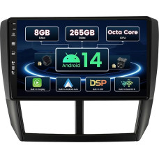 SXAUTO ¦8G+256G ¦ Android 12 IPS automobilinis radijas Subaru Forester 3 (2007-2013) - Integruotas Carplay/Android Car/DSP - LED kamera + MIC - DAB vairo valdymas Fast Boot 360-CAM WiFi AHD - 2 DIN 9