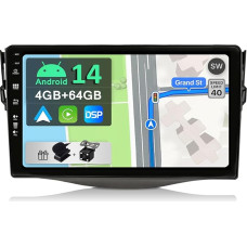 YUNTX [4GB + 64GB] Android 12 automobilinis radijas Toyota RAV4 (2007-2011) [Integruotas belaidis CarPlay/Android Auto/DSP] - GPS 2 DIN Bluetooth 5.0 su kamera ir mikrofonu -IPS 2.5D 9 colių DAB/vairo ratas