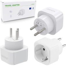 Pack of 3 Germany Travel Adapter, Euro Plug Adapter Schuko, Plug Types C, E, F and Schuko from Europe to Israel, Universal Adapter for Israel and Palestine (EU to Israel)