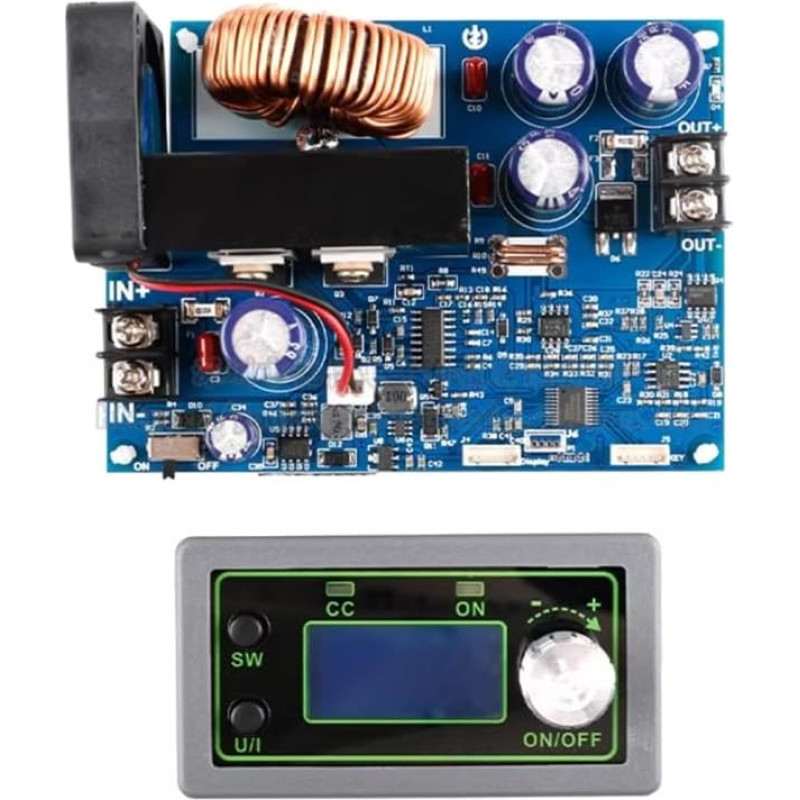 CNC Step-Down Adjustable Power Supply Module, 50V 20A CNC Buck Adjustable Power Supply Module, 1000W Volt Ammeter DC Voltage Regulator Board with LCD Display