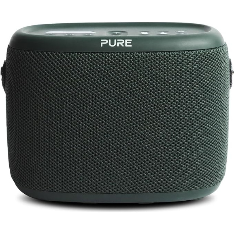 Pure Woodland Outdoor Speaker with Bluetooth & DAB+/FM Radio (Waterproof IP67, Robust, Portable, 14h Battery - Perfect for Garden & Camping) Green