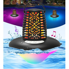 KingSom Bluetooth Speaker Pool, Bluetooth Speaker with Flame & RGB Light, Music Box, Portable Bluetooth Box, IP68 Waterproof Speaker, Dual Bass Drivers, TWS Pairing, Built-in Microphone