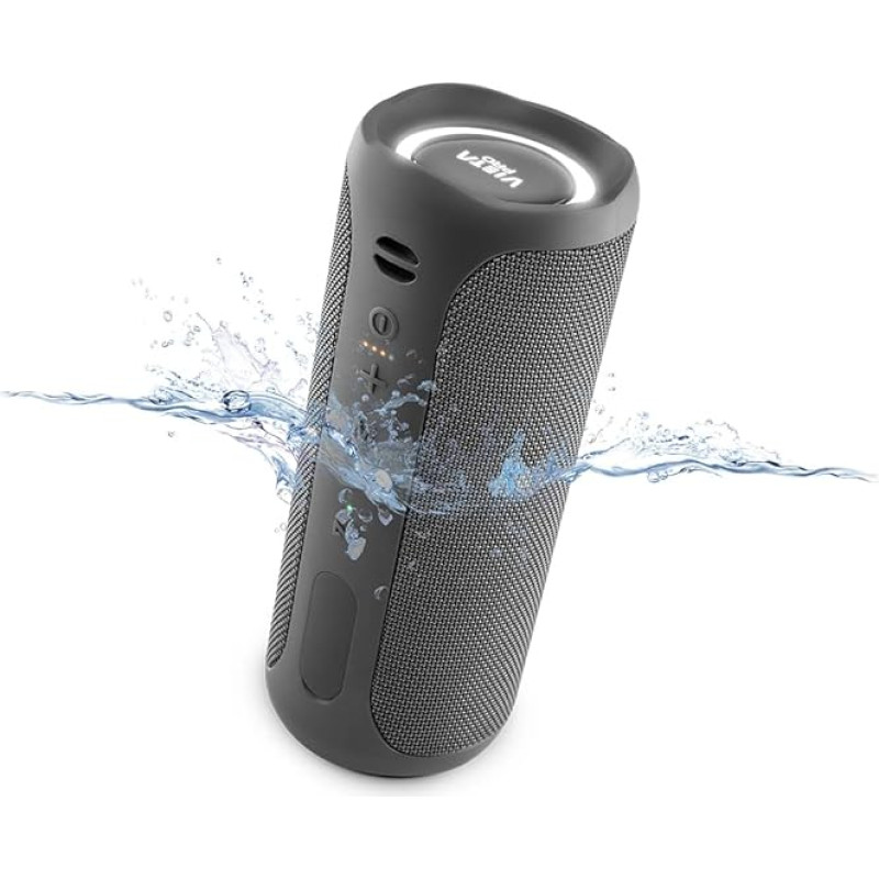 Vieta Pro Powerful Bluetooth Speaker, Waterproof, 10 Hour Battery, Microphone and FM Radio. Portable Speaker, Large True Wireless, AUX-IN, USB, Voice Assistant and Light System |