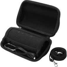 Khanka Hard Case with Silicone Case for JBL Flip 6 Bluetooth Box Portable Speaker (Black)