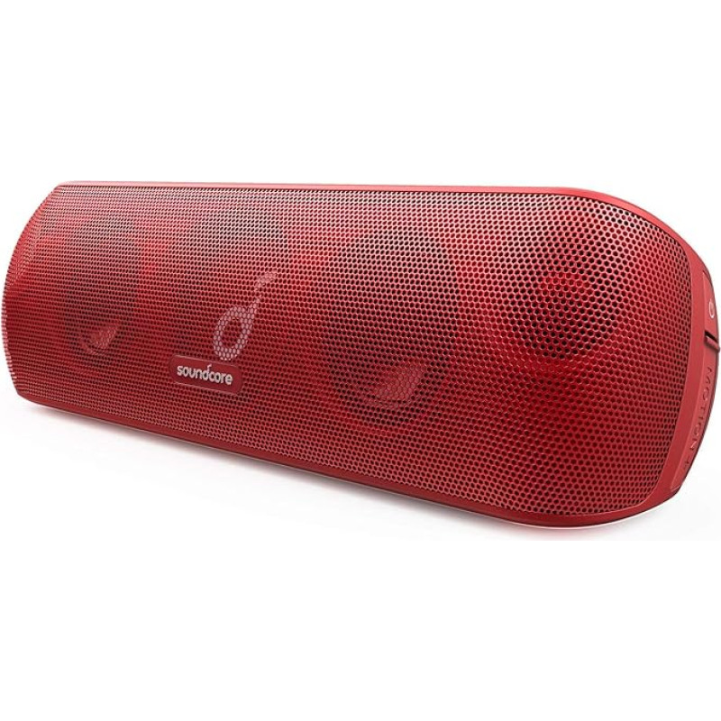 soundcore Motion+ Bluetooth Lautsprecher mit Hi-Res 30W Audio, BassUp Technologie, zugehöriger App, Flexibler EQ, 12 Stunden Akkulaufzeit, IPX7 Wasserschutzklasse (Rot) (Generalüberholt)