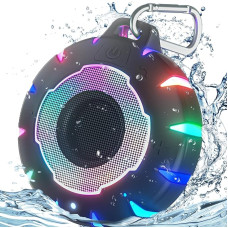 HEYSONG Waterproof Bluetooth Speaker, IPX7 Small Shower Speaker with HD Sound, LED Light, Floating Lightweight Portable Speaker for Travel, Pool, Beach, Cycling, Kayaking