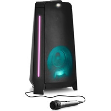 MEDION P61552 Party Sound System (Party Speaker with Microphone, Karaoke Party Box, Battery, Bluetooth, True Wireless Stereo, 2 x 220 Watt, Light Effects, USB, AUX, 2 x Microphone Connections, Compact