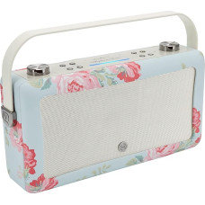 VQ Cath Kidston Hepburn Voice is a Bluetooth Smart Speaker Connected to Amazon Alexa, Portable Radio with Rechargeable 6600mAh Battery and Alarm Clock Function - Antique Pink