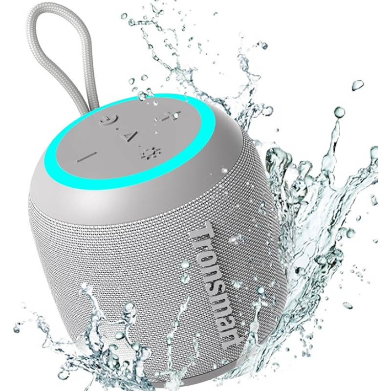 Tronsmart T7Mini Bluetooth Speaker, Music Box with Light, Bluetooth Box, Stereo Sound Bluetooth 5.3, IPX7 Water Protection, Bass Wireless Box, Built-in Microphone, 18 Hours Battery, for Party, Sports,