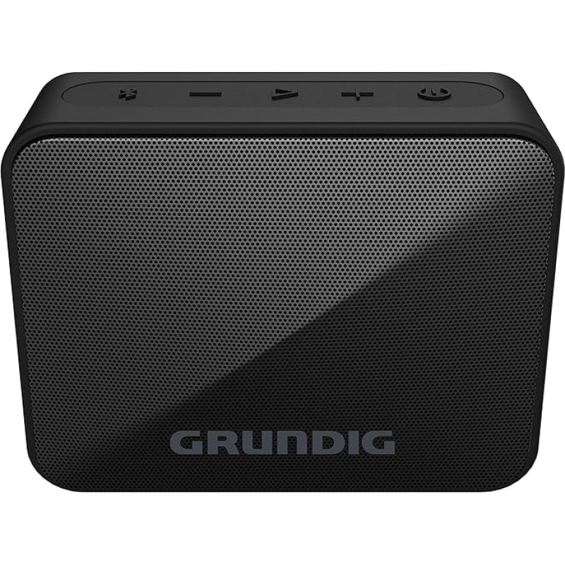 GRUNDIG Solo+ Black - Bluetooth Speaker, Soundbox, 3.5 W RMS Power, 30 Metre Range, More than 20 Hours Playtime, Bluetooth 5.3, Splash-proof Housing (IPX5), Black