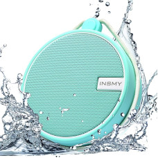 Wuiil INSMY IPX7 Waterproof Shower Bluetooth Speaker, Portable Wireless Outdoor Speaker with HD Sound, Support TF Card, Suction Cup for Home, Pool, Beach, Boating, Hiking, 12H Playtime (Mint)