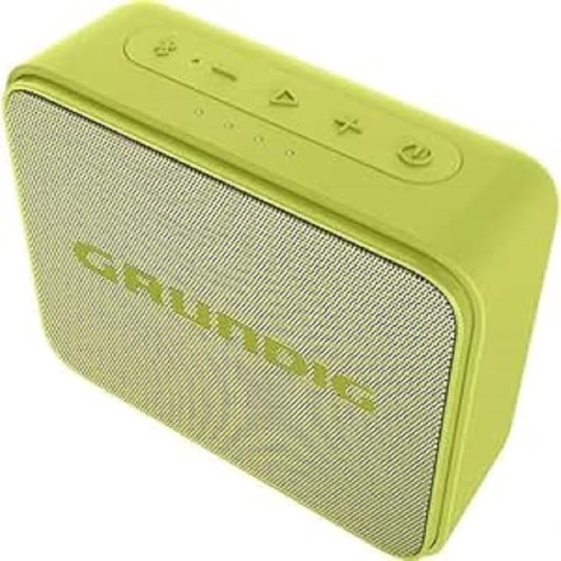 Grundig GBT Jam+ Lime Bluetooth Speaker, Soundbox, 3.5 W RMS, Bluetooth 5.0, Up to 30 m Range, Up to 30 Hours Battery Life, Power Bank & Hands-Free Function, Waterproof IPX7, Green