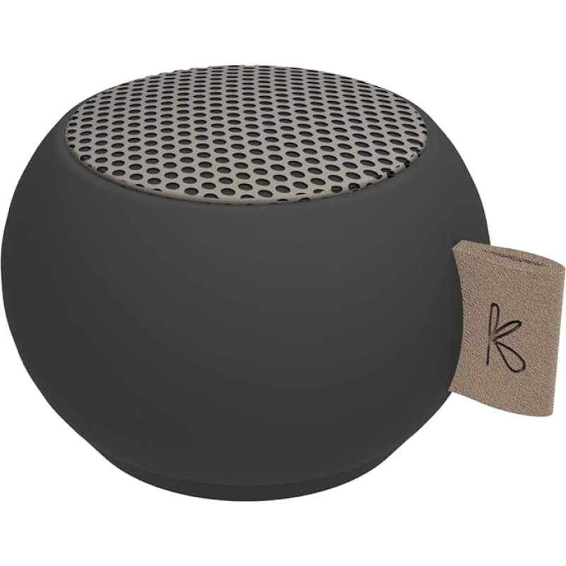 KREAFUNK aGO Mini Bluetooth Speaker, Speaker, TWS Pairing for Stereo Sound, Voice Assistant, Waterproof, Black