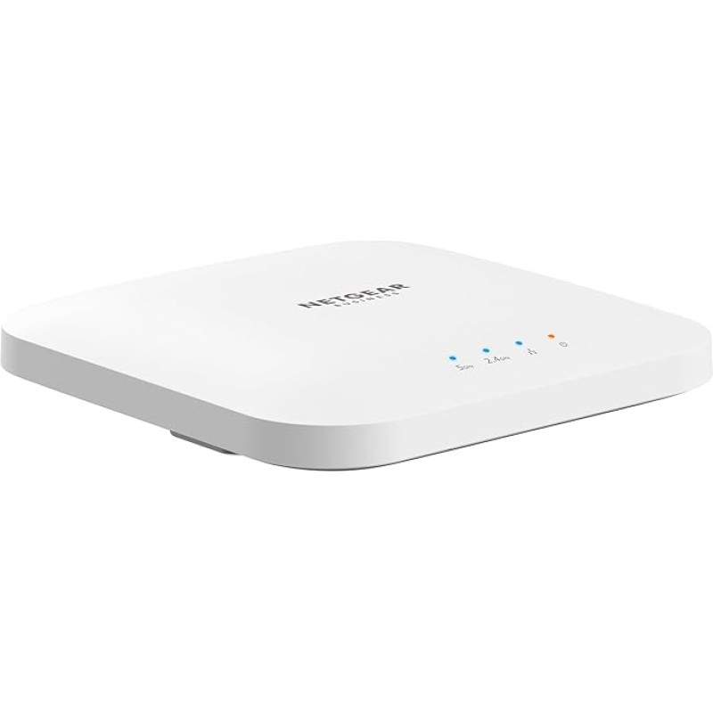 NETGEAR WAX214 WLAN prieigos taškas PoE WiFi 6 (dviejų juostų 1800 MBit/s | 2,4 GHz/5 GHz | 1x GB PoE LAN prievadas | AX1800 su WPA3 apsauga | Iki 4 atskirų WLAN tinklų | PoE maitinimas - maitinimo šaltinis