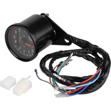 KIMISS Motorcycle Speedometer, Digital Odometer Tachometer with Display, Universal Fit (Black)