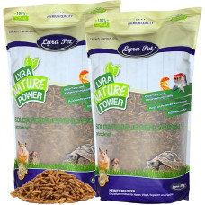 Lyra Pet® 5 kg Kareivinių musių lervos Džiovintos juodosios kareivinės musės Hermetia Illucens, panašios į miltinius sliekus, turinčios daug kalcio ir baltymų Aukštos energinės vertės maistas paukščiams, žuvims, graužikams ir ropliams