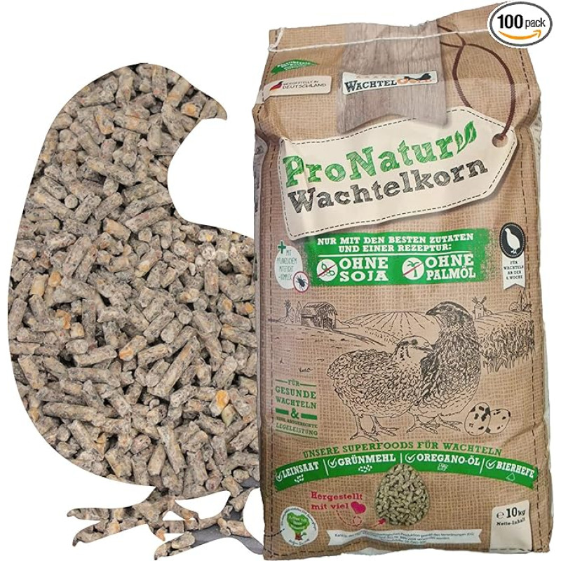 WachtelGold ProNatur Quail Grain 10 kg - putpelių maistas granulės - ekologiškas maistas vištoms dedeklėms