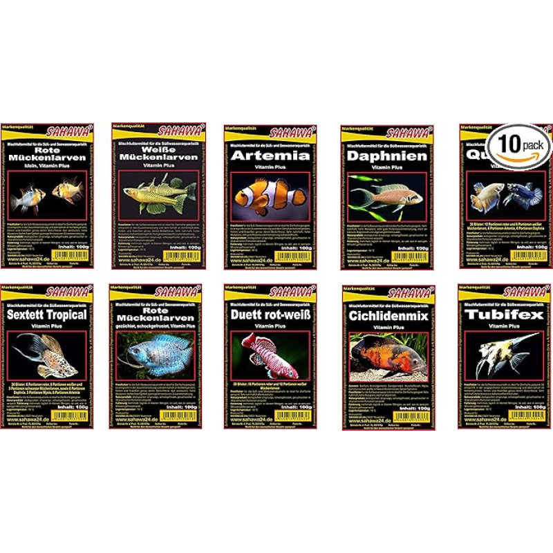 Frost Food Žuvų maistas Akvariumas Nemokamas pasirinkimas Daug veislių 10 x 100 g Blisteris Dekoratyvinis žuvų maistas