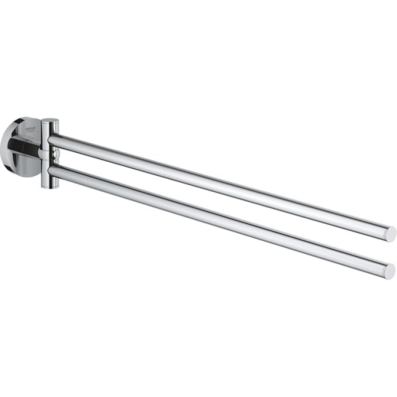 GROHE Start 41183000 Hand Towel Rail 439 mm 2-Arm and Swivelling Metal with Screws and Wall Plugs Chrome