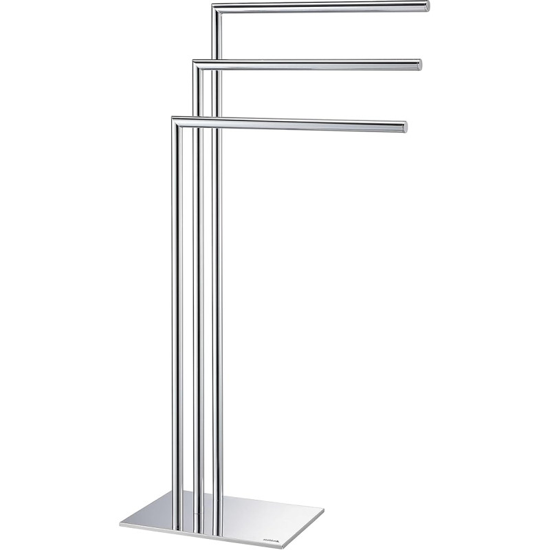 Sealskin Tube 3 Arm Towel Rail Laisvai pastatomas rankšluosčių stovas su 3 rankšluosčių bėgiais, taip pat naudojamas kaip drabužių stovas Metal Chrome