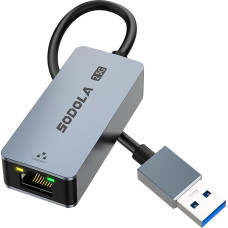 SODOLA USB 2.5 Gb LAN adapteris Ethernet adapteris iš USB 3.0 į RJ45 2500 Mbps Gigabitinio tinklo adapteris iš aliuminio Suderinamas su nešiojamaisiais kompiuteriais, planšetiniais kompiuteriais, kompiuteriais su 