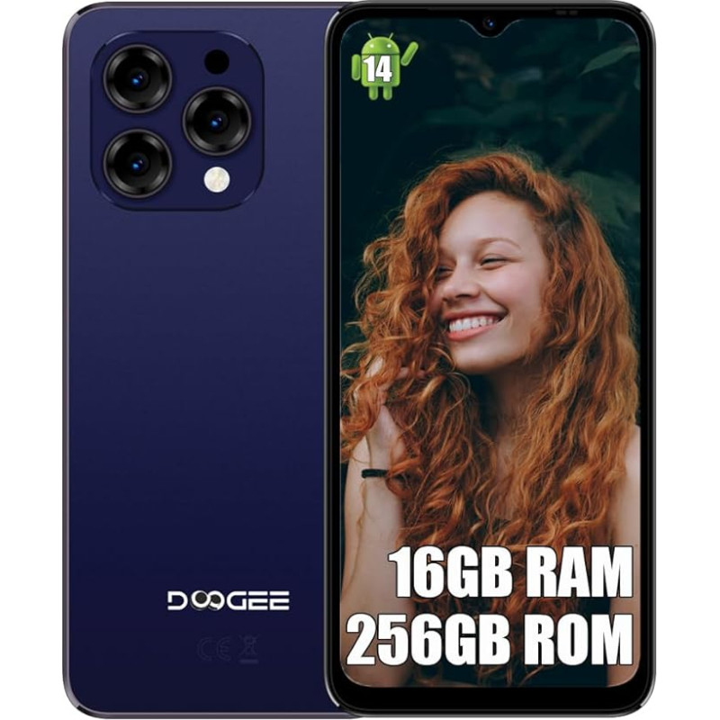 DOOGEE N55 PRO atrakintas išmanusis telefonas be sutarties 2024, 16GB + 256GB 1T išplėtimas, 