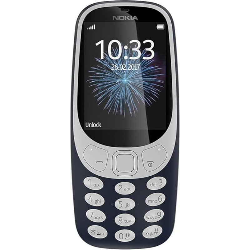 Nokia 3310 Single SIM mobilusis telefonas - vokiška prekė (2,4 colio spalvotas ekranas, 2 MP kamera, 