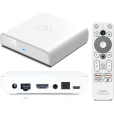 HOMATICS Android TV Box 11.0, 2024 Naujausia 4K Smart TV Box Amlogic S905Y4 RAM 2GB ROM 16GB Palaiko HDR10.0 WiFi5 Dolby, Chromecast, Hulu, Netflix, Prime Video, Disney+ su balso nuotolinio valdymo pultu