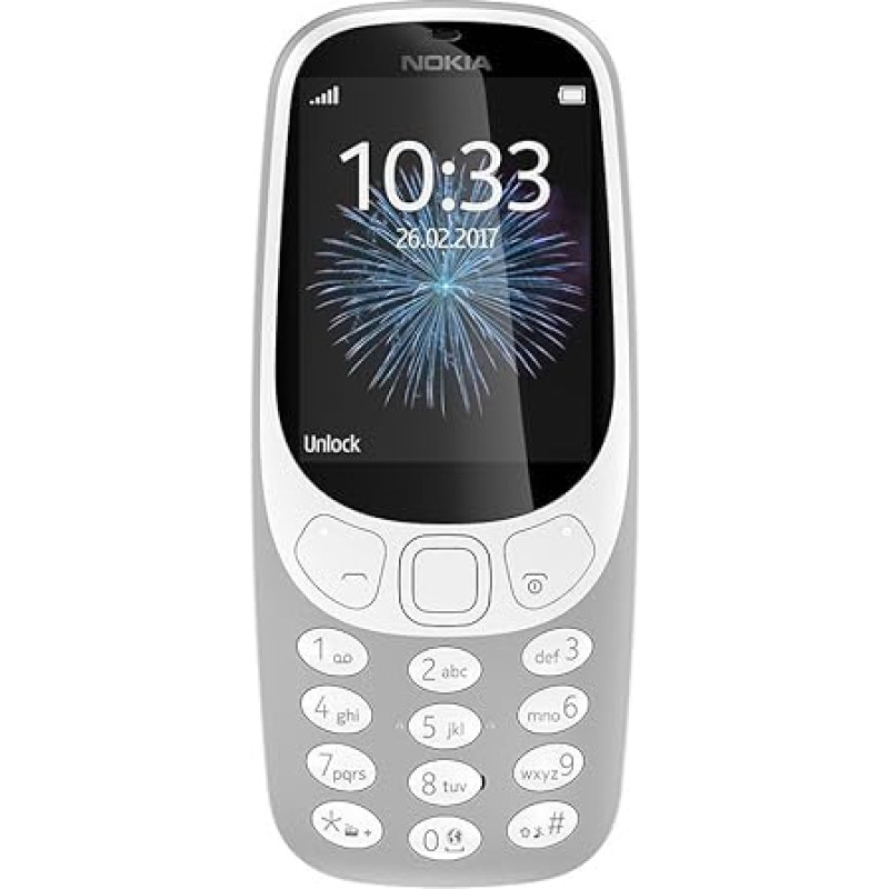 Nokia 3310 Single SIM mobilusis telefonas - vokiškos prekės (2,4 colio spalvotas ekranas, 2 MP kamera, 