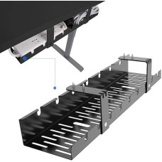 Metal Cable Management Under Desk for Home Office Desk, Perfect for Standing Desks, Cable Wire Organiser, Space Saving Management, Tidy Wire Holder Rack Basket, Black