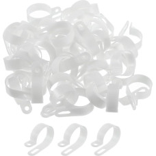 QUARKZMAN R-Type Cable Clips, 30 mm 1.18 Inch Cable Clip, Cable Organiser, Cable Clips, White for Cable Management, Pack of 100