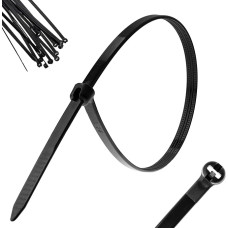 Boltza® 100 x jūrinės klasės nerūdijančio plieno nailoniniai kabeliniai kaklaraiščiai, atsparūs UV spinduliams (7,6 mm x 400 mm)