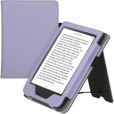 kwmobile Flip Case Compatible with Kobo Clara 2E / Tolino Shine 4 - Hand Strap - Cover Lavender