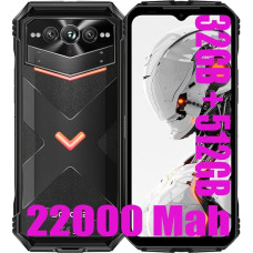 DOOGEE VMAX Pro 5G atsparus išmanusis telefonas, 22000 mAh baterija, 32 GB + 512 GB išmanusis telefonas be sutarties, 6,58 colių FHD+, 108 MP + 20 MP naktinis matymas + 16 MP, 