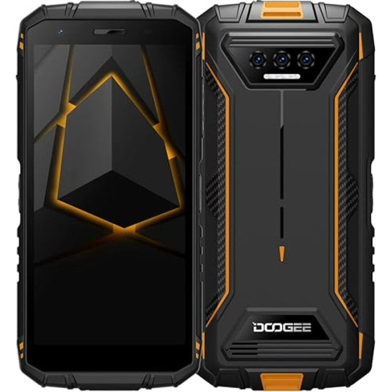 DOOGEE Android 12 Lauko mobilusis telefonas be sutarties S41, Ouad Core 3GB + 16GB (1TB išplečiamas), 6300 mAh baterija, 8MP triguba kamera, IP68 IP69K smūgiams atsparus išmanusis telefonas su dviem SIM kortelėmis, 5,5 colio HD+, GPS