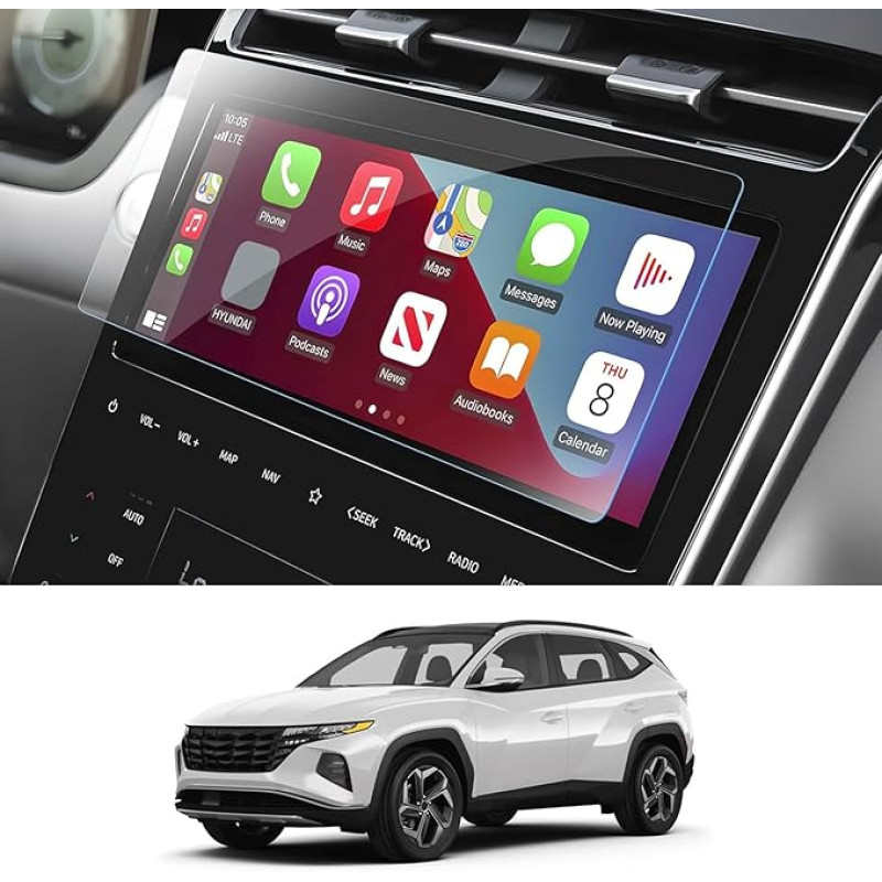 WEIPIN Compatible with Hyundai Tucson NX4 2022 2023 Navigation Screen Protector, Glass Screen Protector for Tucson 2023 10.25 Inch GPS Glass Film Screen Protector, 9H Anti-Scratch