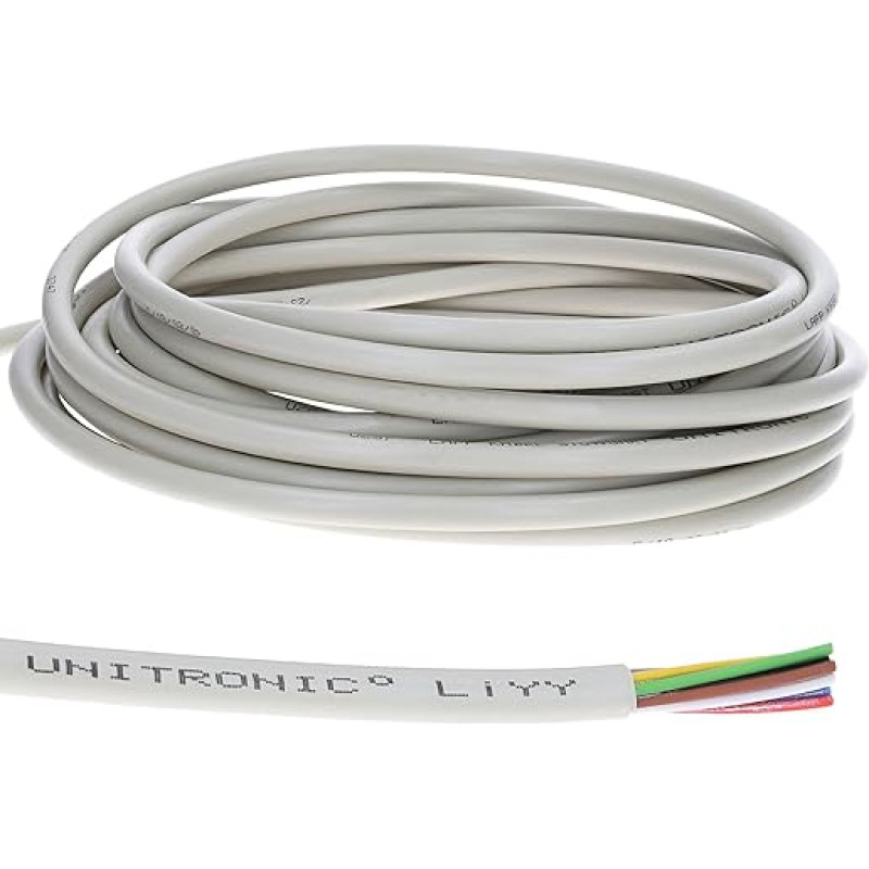 10 m Lapp 0028406 LiYY Data Cable 6 x 0.34 mm² I LED Extension Cable I Soldering Cable for Board I Data Line I Signal Cable 6 Core I Control Cable