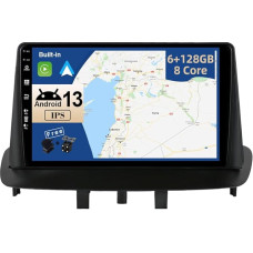 JOYX - 6G + 128G - Android 13 IPS automobilinis radijas tinka Renault Megane 3 (2008-2014) - Belaidis CarPlay/Android Car/DSP - LED kamera ir mikrofonas - 9 colių 2 DIN - DAB vairo valdymas WiFi Fast Boat 360