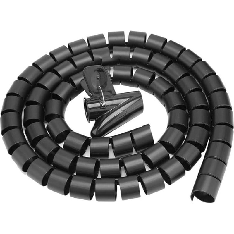 1.5m/3m Length Coiled Cable Trunking 16/22/28mm White Black Silver Cable Management Solution