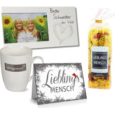 Mėgstamiausio asmens dovanų rinkinys, geriausia sesuo pasaulyje, makaronai, makaronai arba vaisių užtepėlė (mėgstamiausio asmens makaronai)