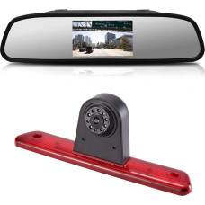 4,3 colių galinio vaizdo veidrodžio monitorius + galinio vaizdo kamera Transporter 3. stabdžių žibintas HD galinio vaizdo kamera Citroen Jumpy/Peugeot Expert/Toyota Proace Transporter 2007-2016, HD automobilio galinio vaizdo veidrodis